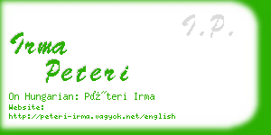 irma peteri business card